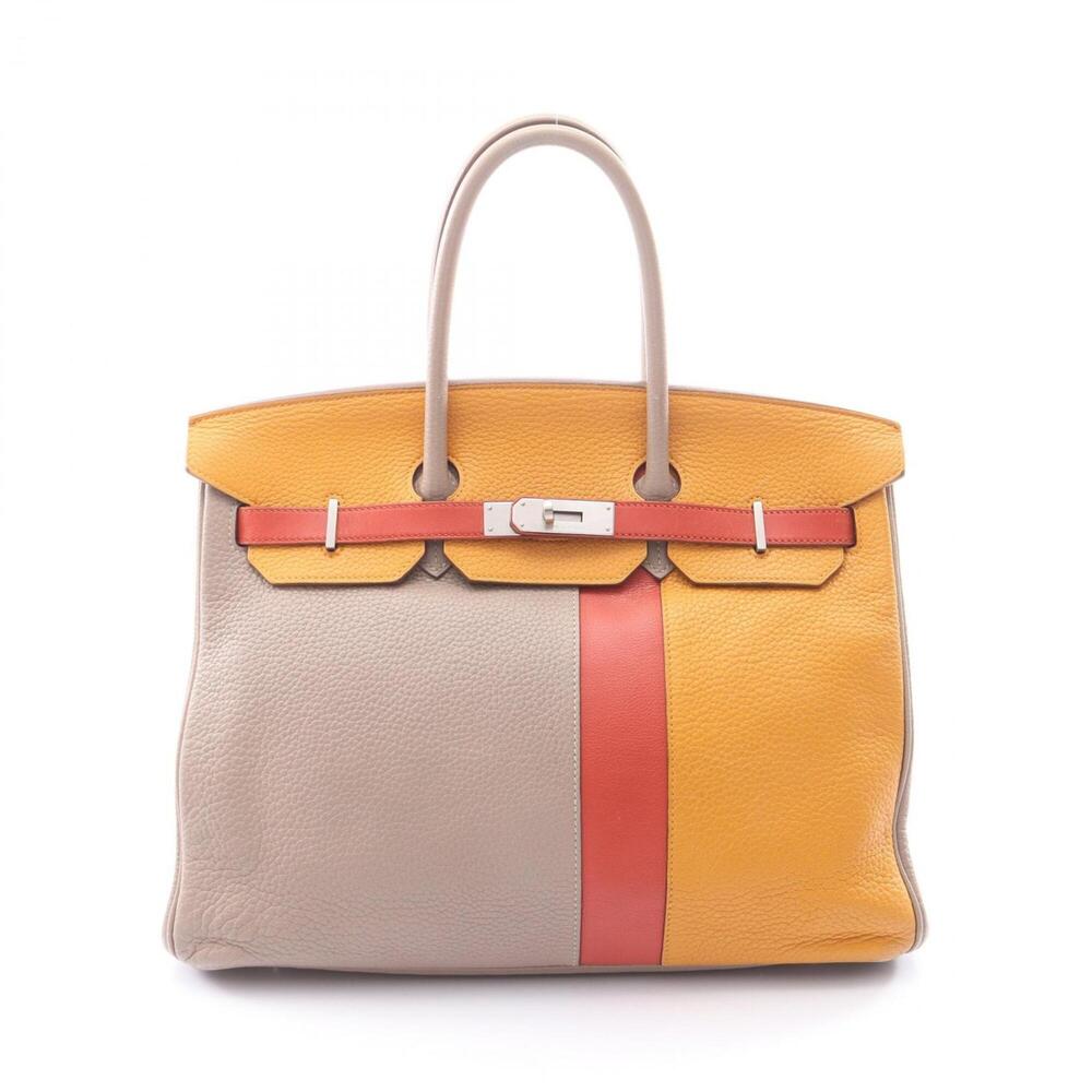 Hermes Birkin 35 Casaque Turtledove Grey Moutard Sanguine Handbag, Taurillon ...